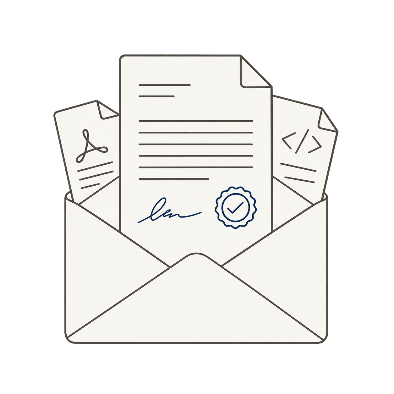 A readable document extracted from a digitally signed envelope